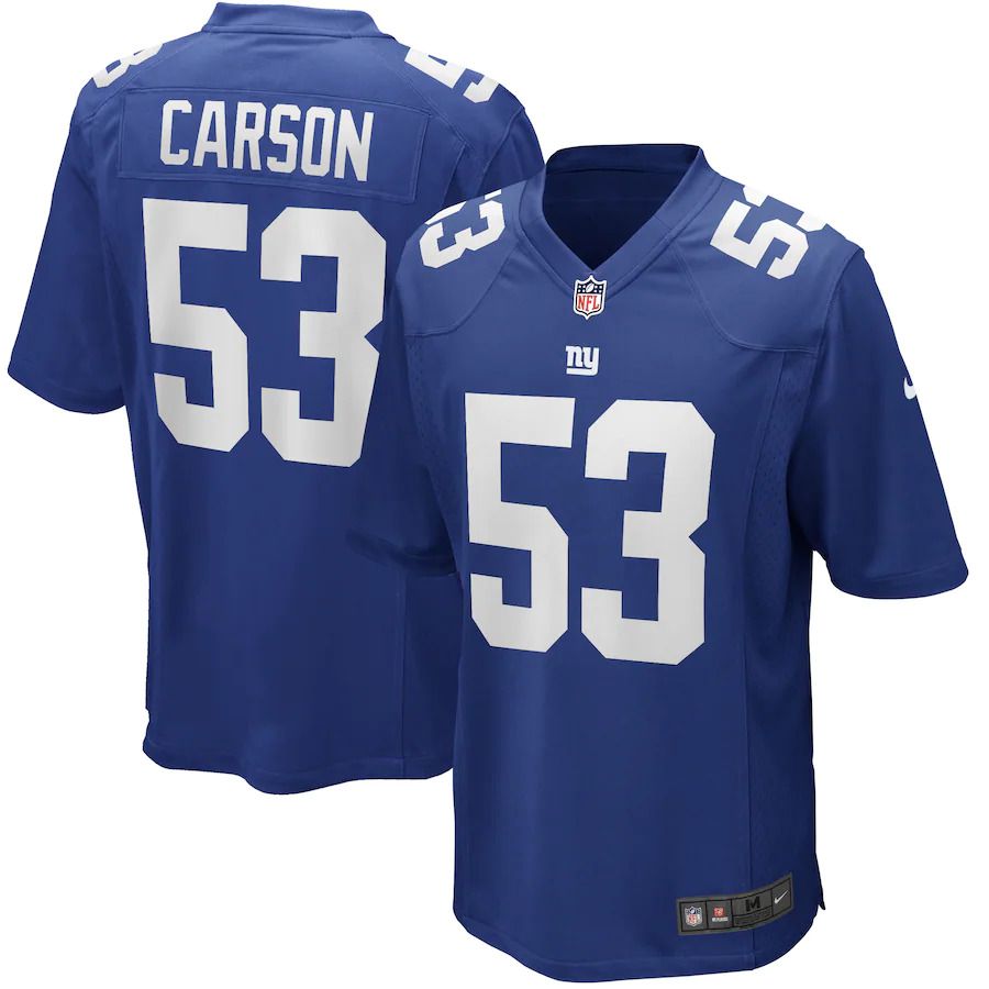 Men New York Giants #53 Harry Carson Nike Royal Game Retired Player NFL Jersey